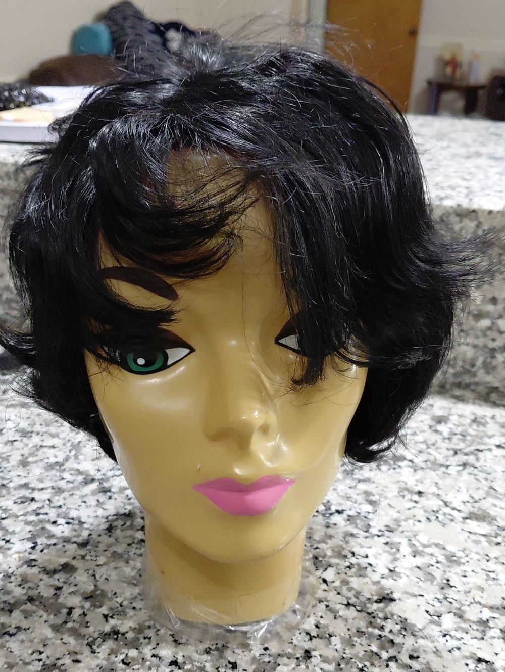Short Black Women’s Wig - Classic Layered Style Human Blend